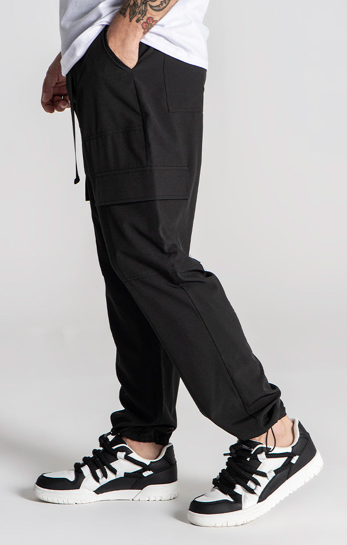 Black Tech Cargo Pants