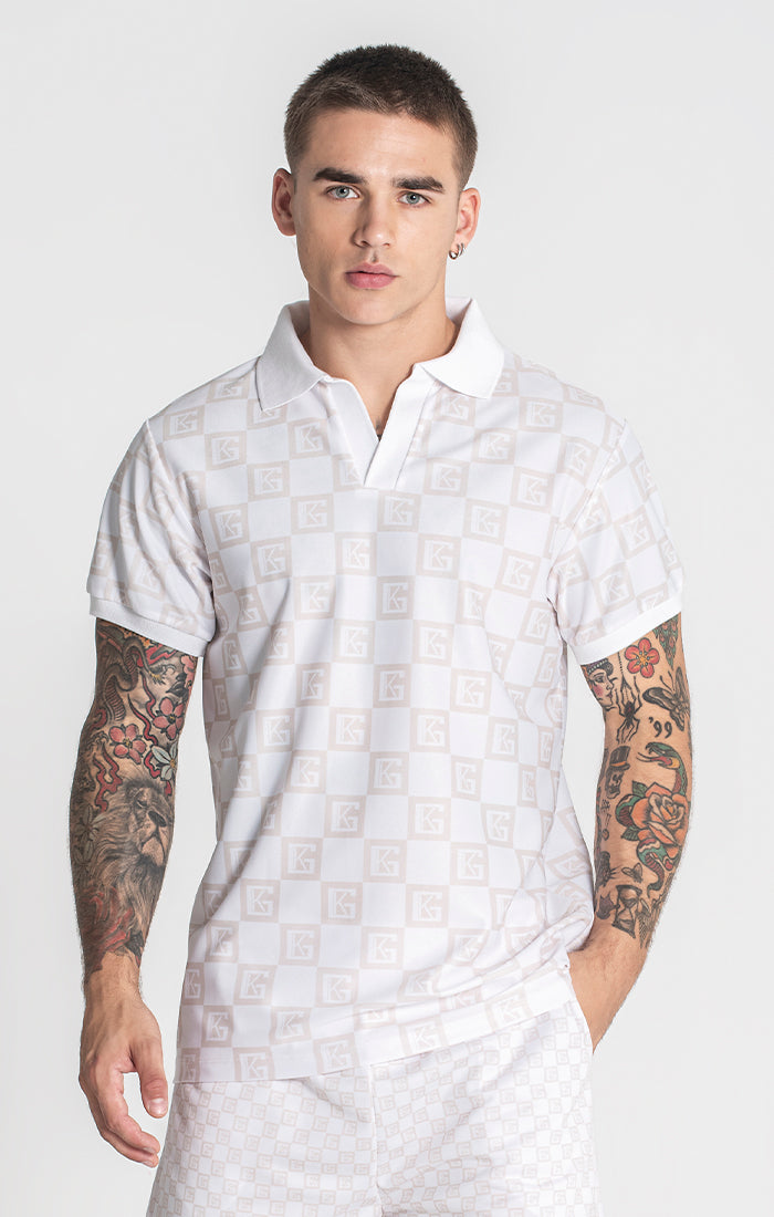 Beige Checkers Polo