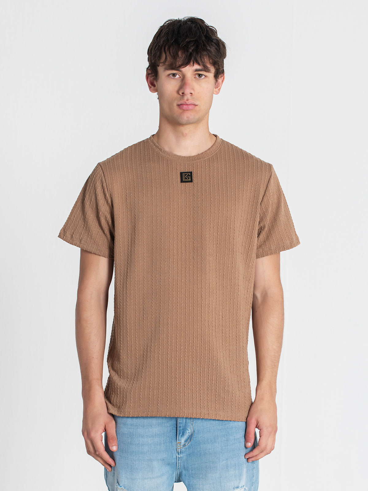 t-shirts / Beige Texture Tee