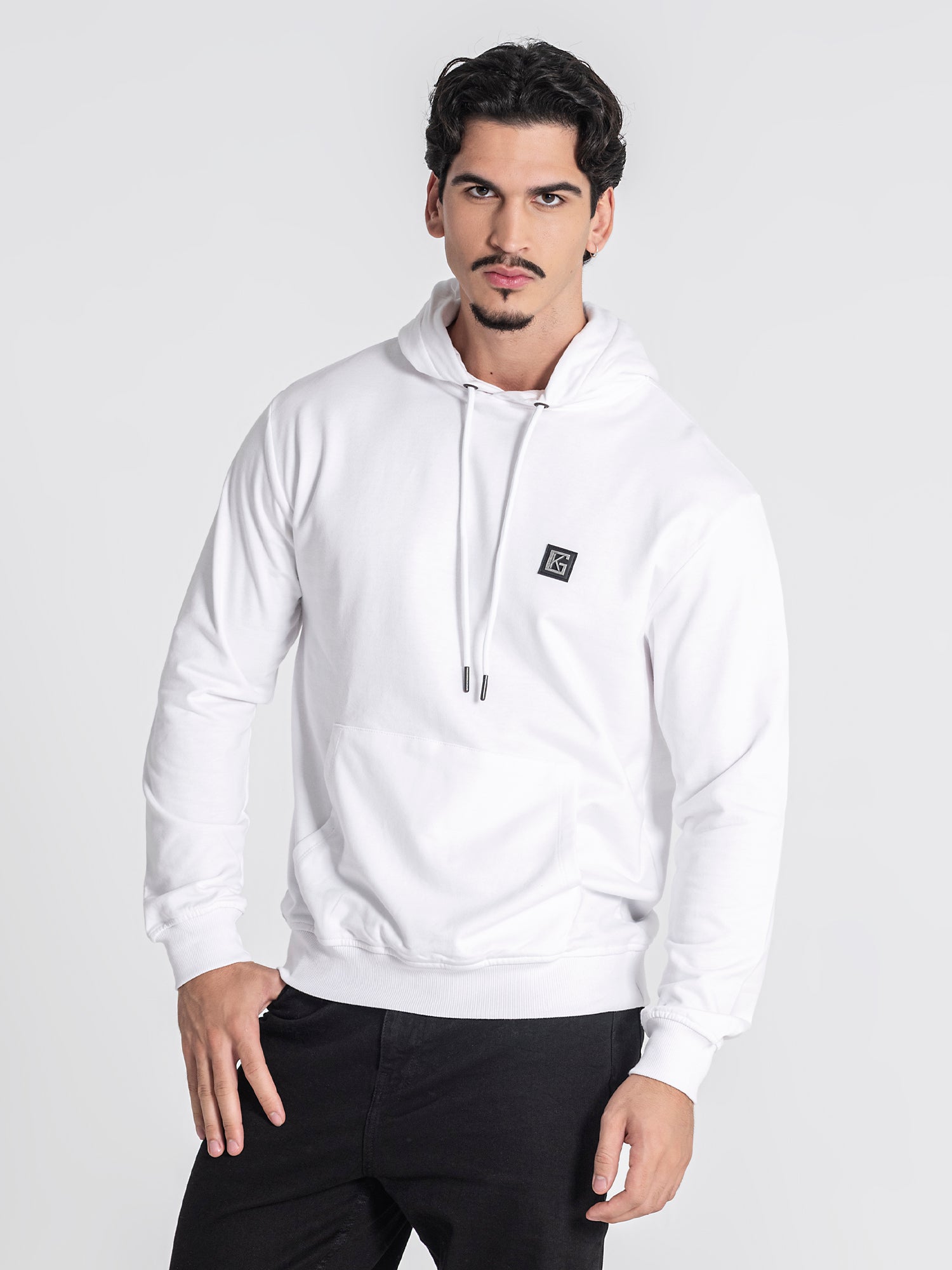 White GK Plaque Hoodie