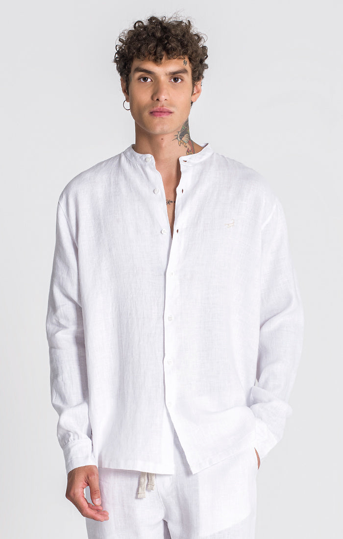 White Linen Grandad Shirt