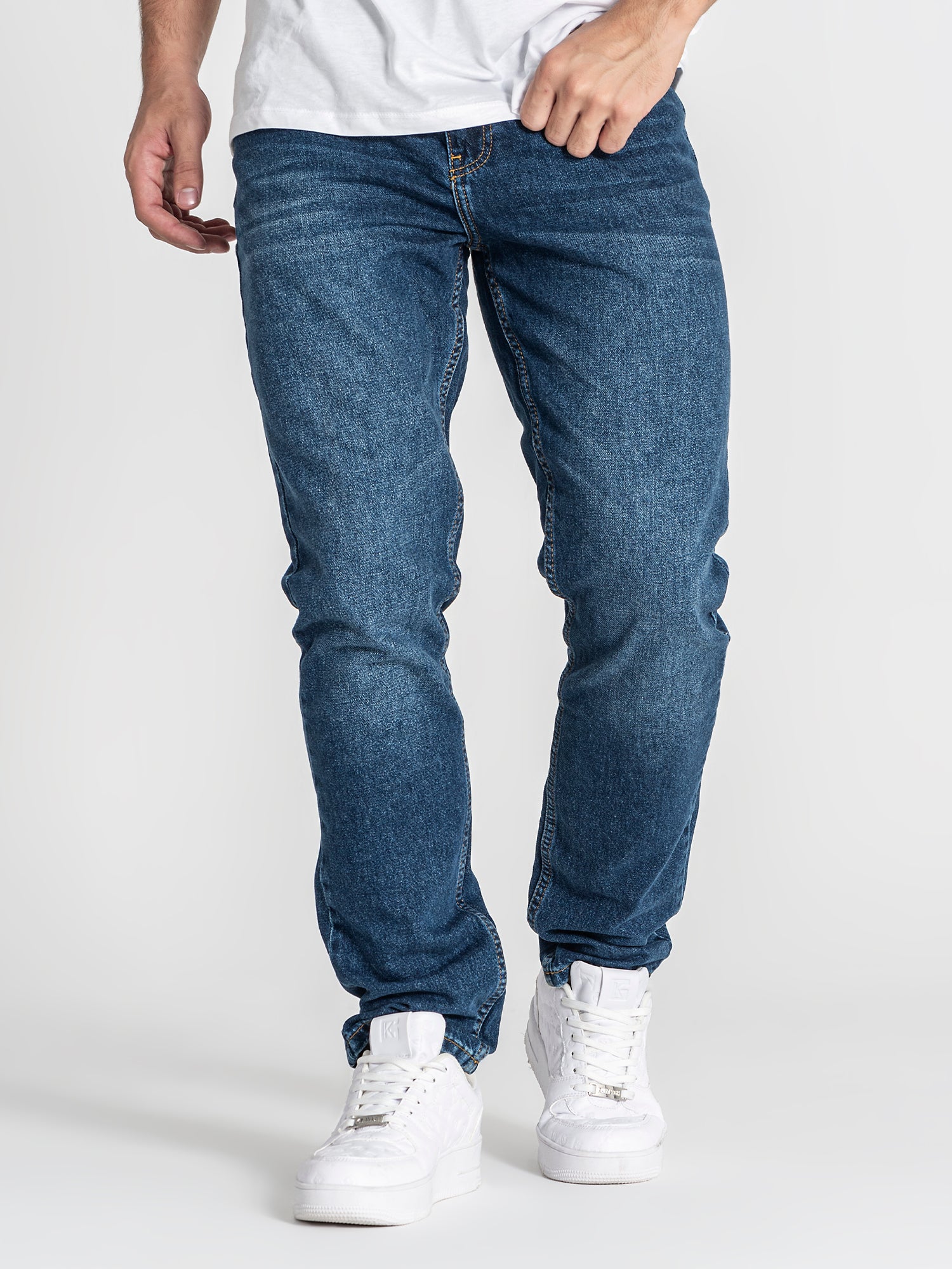 Dark Blue Core Straight-Leg Jeans