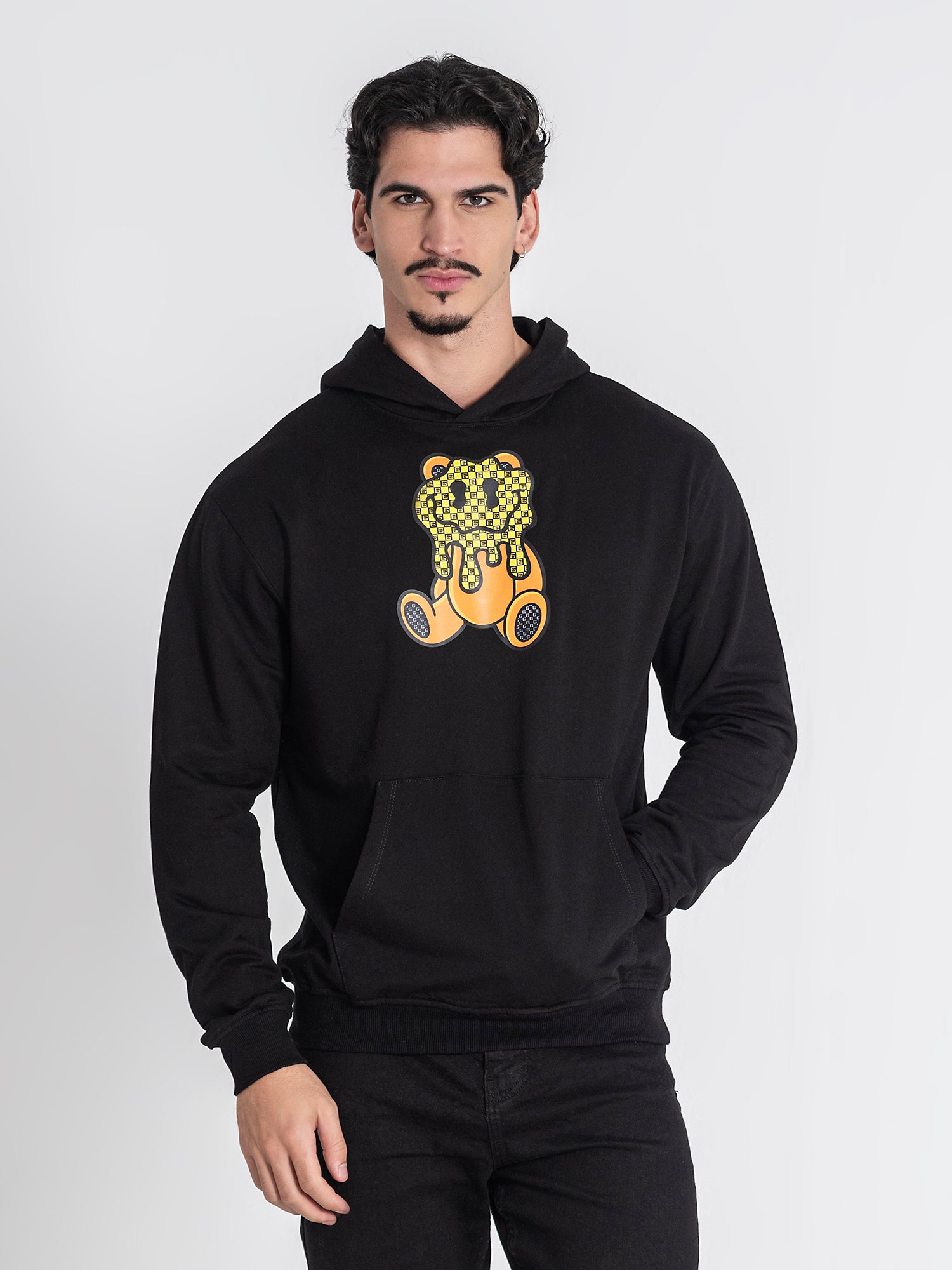 hoodies / Black Micro Melting Bear Hoodie