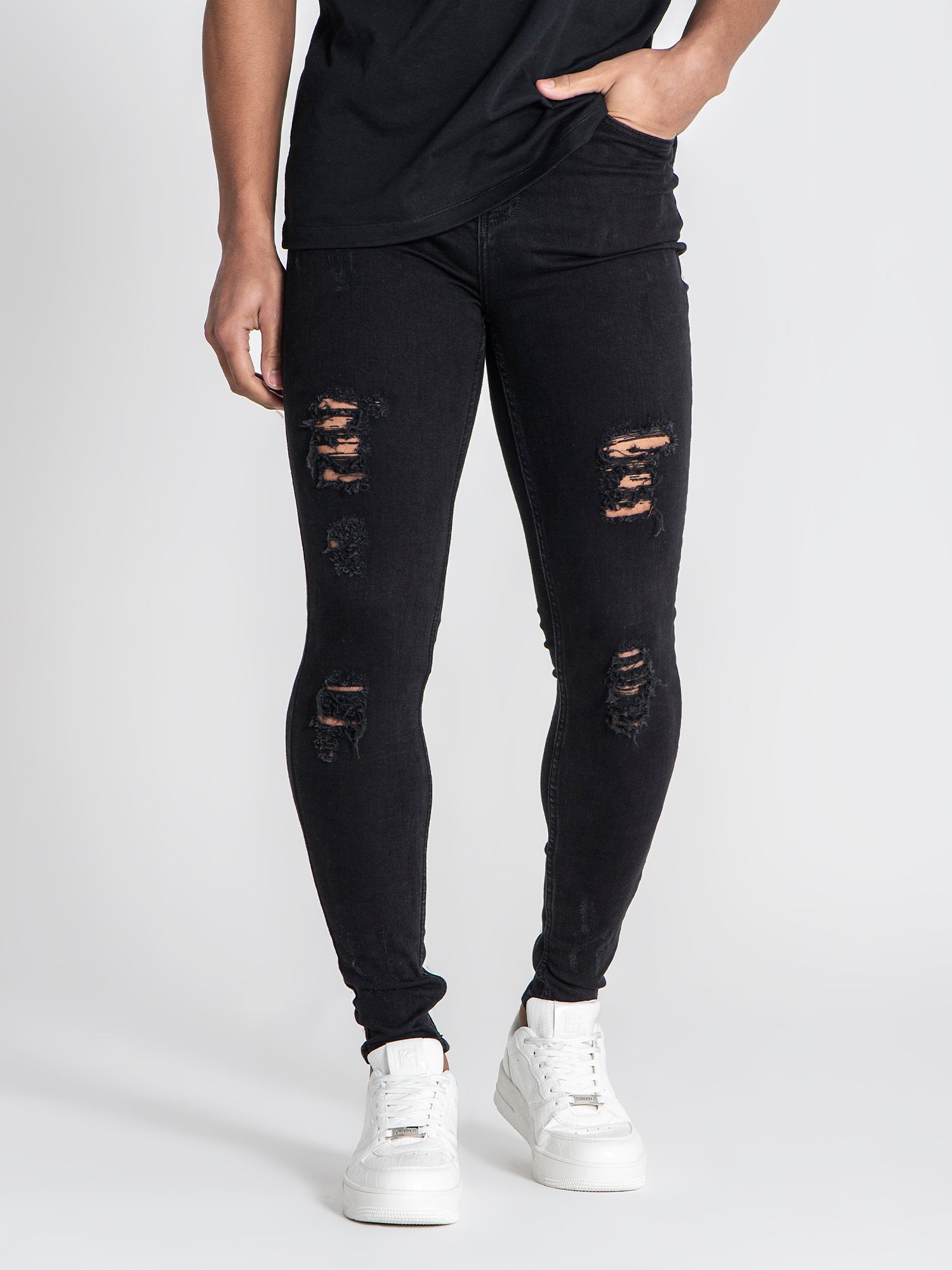 Black Core Destroyed Jeans