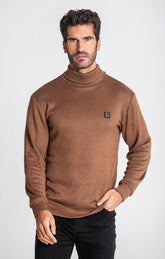 sweats / Brown Smooth Turtleneck