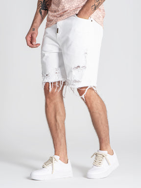 shorts / White Rebel Denim Shorts