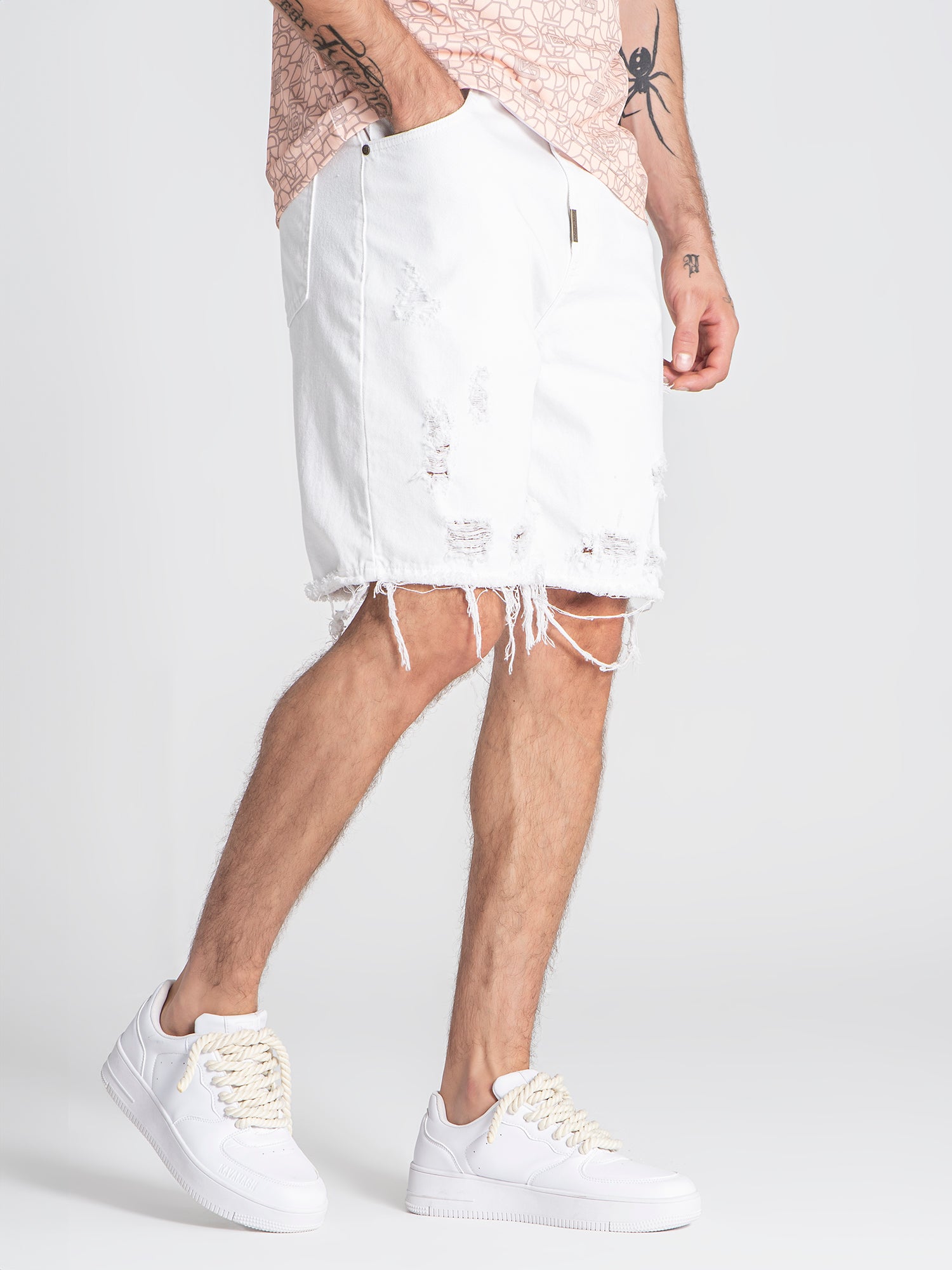 shorts / White Rebel Denim Shorts