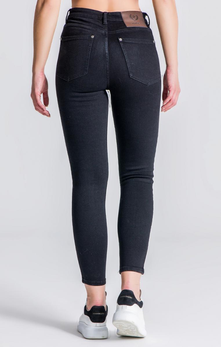 Black RR Contrast Ribbon Jeans