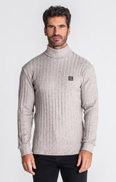 Grey Ribbed Turtleneck