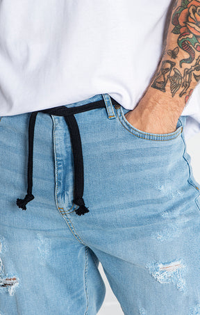 Light Blue Raw Carrot Jeans