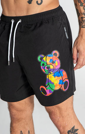 Black Gummy Swimshorts