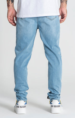 Light Blue Raw Carrot Jeans