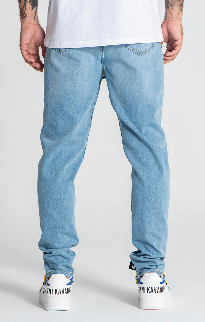 Light Blue Raw Carrot Jeans