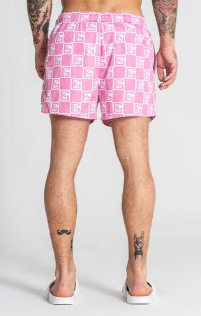 Pink Checkers Swimshorts