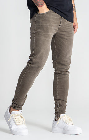 Army Green Zipper Jeans