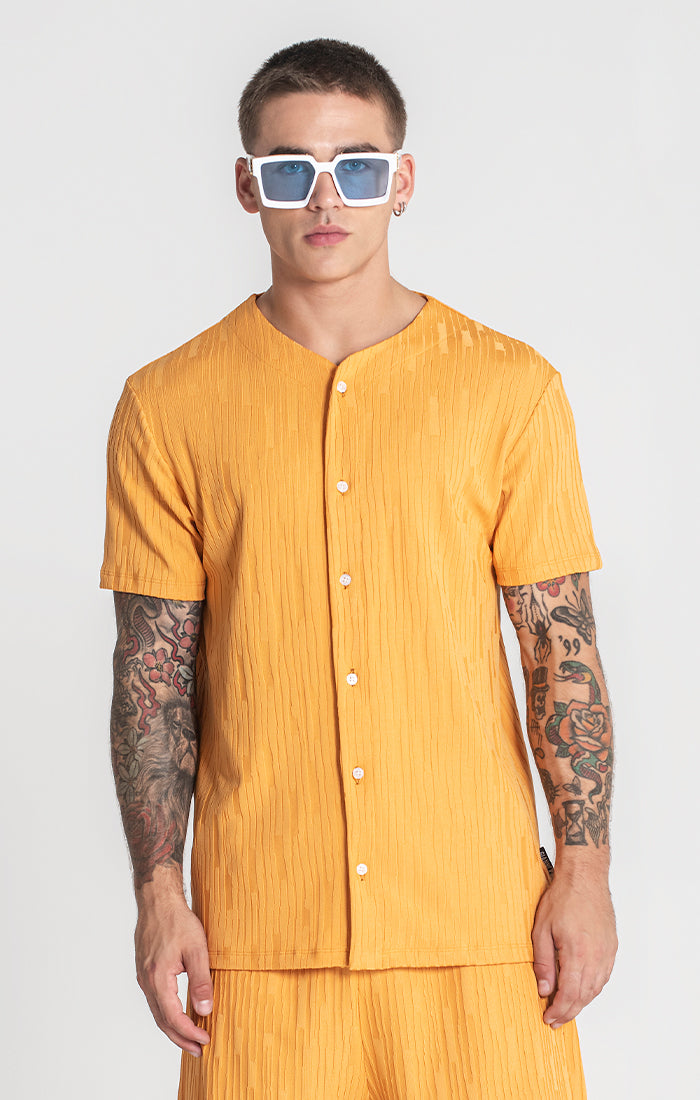 Yellow Waffle Baseball shirt