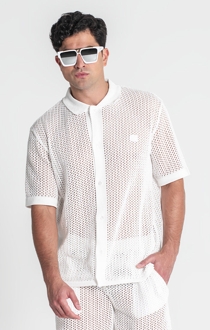 White Azulik Crochet Shirt