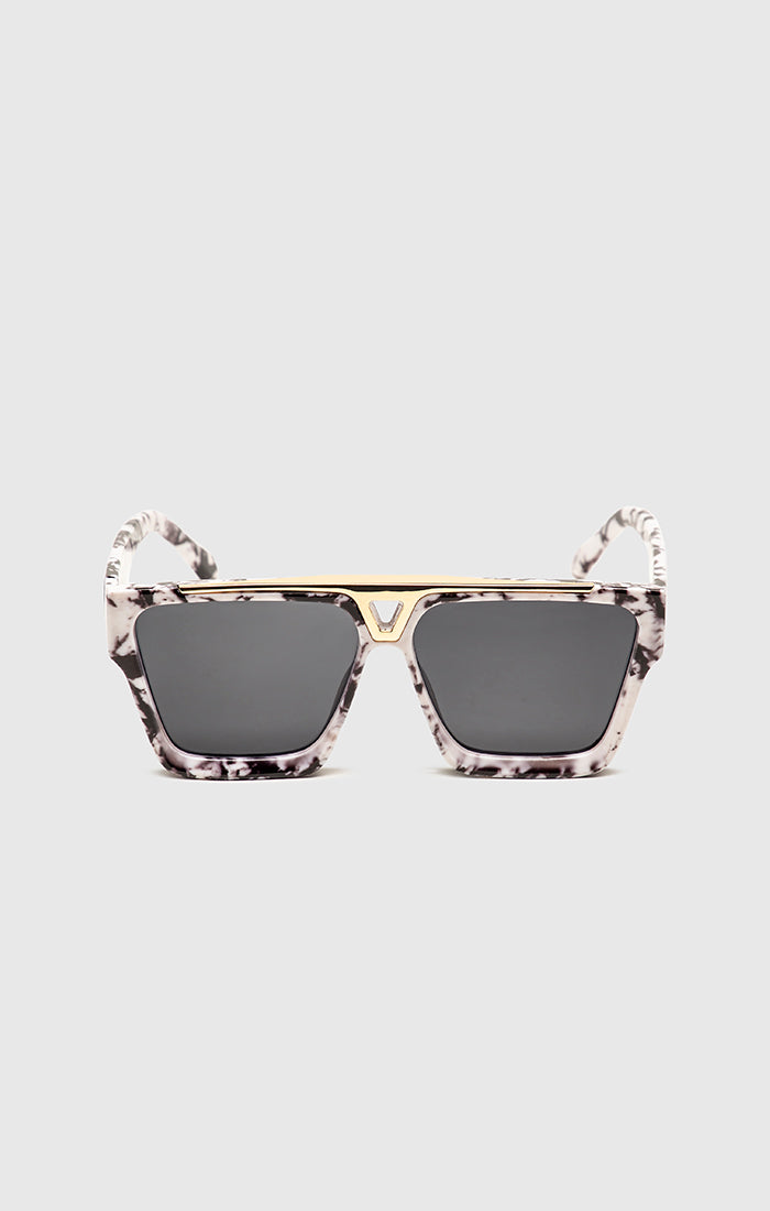 White Rise Marble Sunglasses