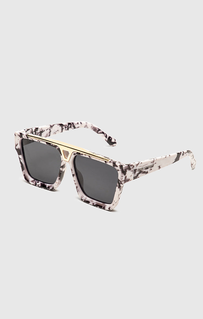 White Rise Marble Sunglasses